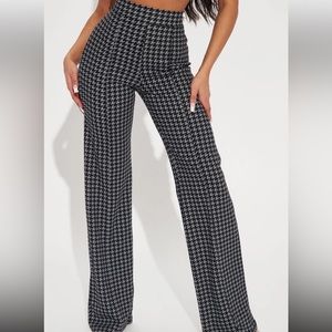Tall Victoria high waist dress pant- houndstooth print